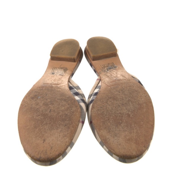 Burberry | Canvas Plaid Print Mules - Picture 4 of 7